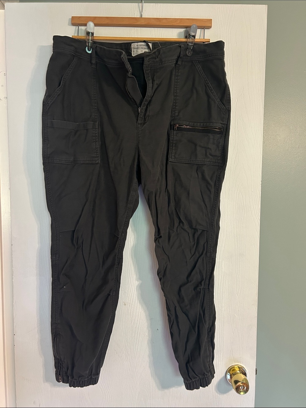 REI Dark Gray Cargo Track Joggers with Zip Pocket
